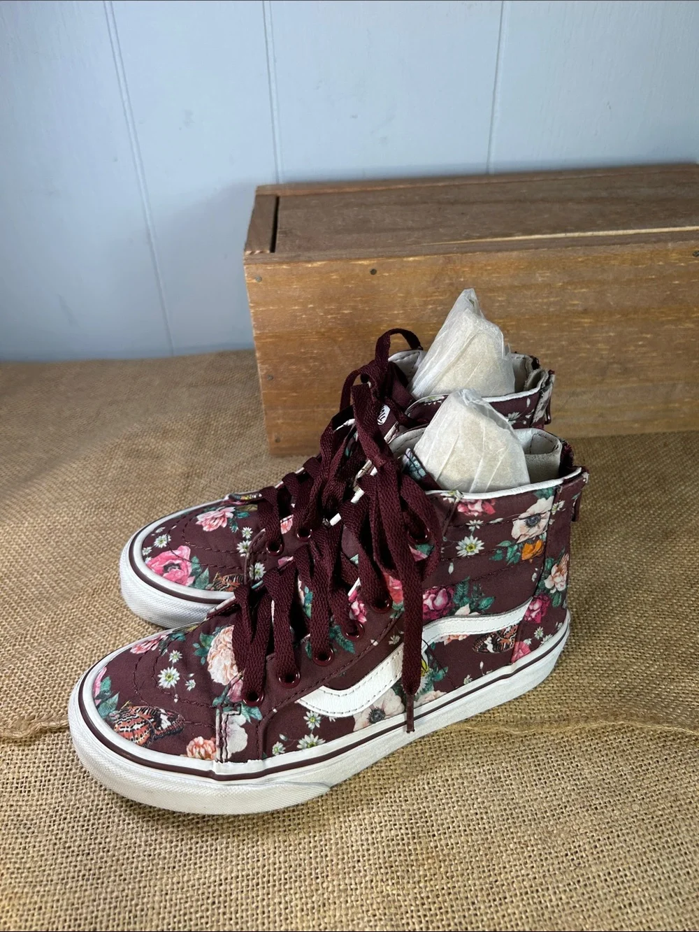 Vans Floral and Butterfly High top Sneakers
